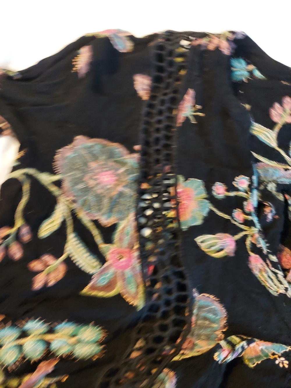 Free People Just The Two Of Us Floral Crochet Lace Boho Tunic Dress XS - Picture 7 of 9